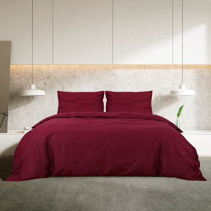 Duvet Cover Set Bordeaux 135x200 cm Light-weight Microfiber