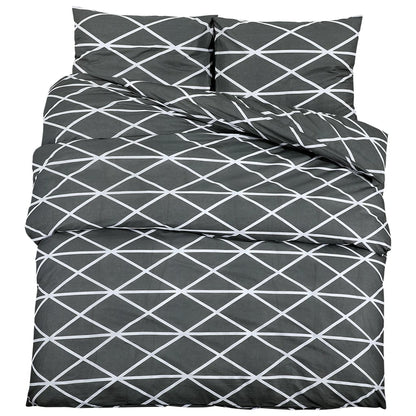 Duvet Cover Set Grey 260x240 cm Cotton