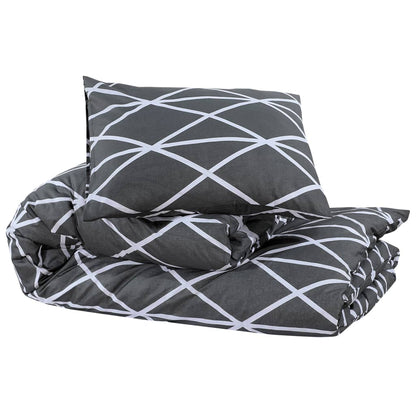 Duvet Cover Set Grey 200x220 cm Cotton