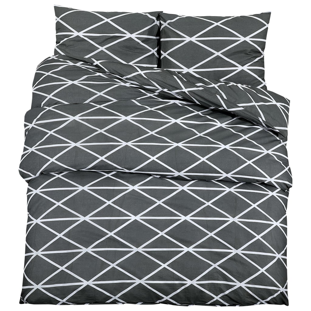 Duvet Cover Set Grey 260x220 cm Cotton