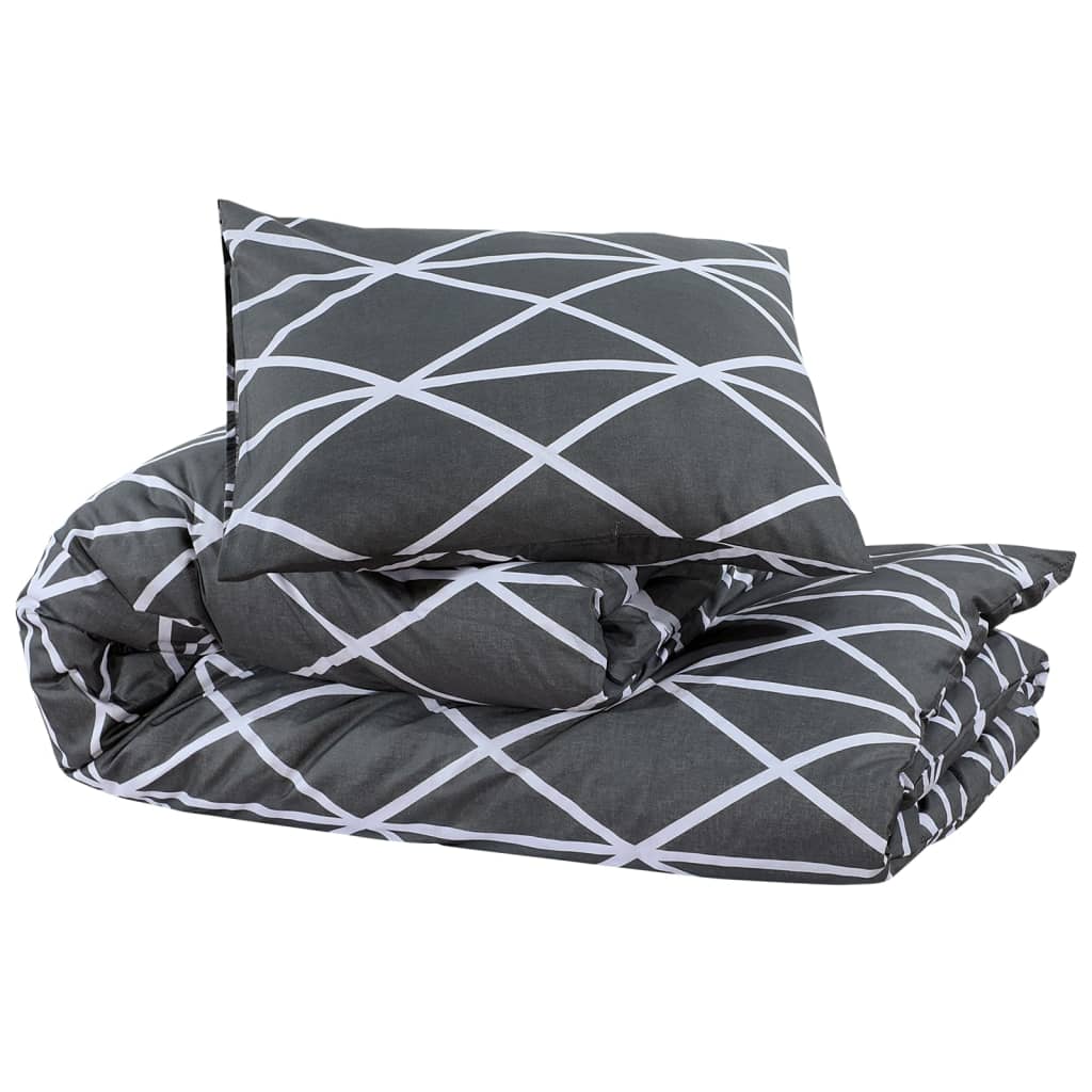 Duvet Cover Set Grey 260x220 cm Cotton