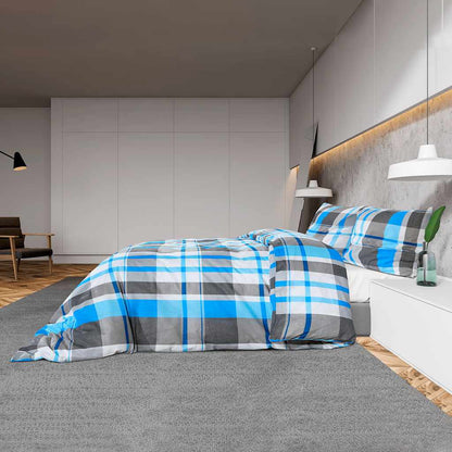 Duvet Cover Set Blue and Grey 260x240 cm Cotton