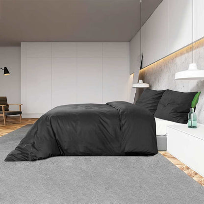 Duvet Cover Set Black 200x220 cm Cotton