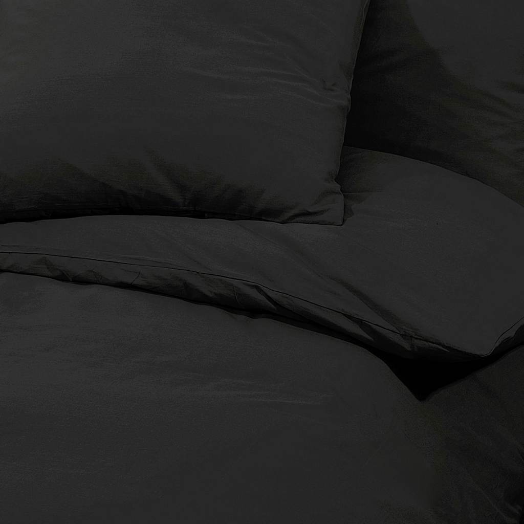 Duvet Cover Set Black 200x220 cm Cotton