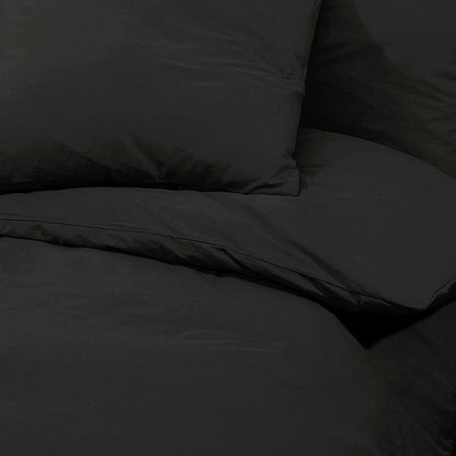 Duvet Cover Set Black 225x220 cm Cotton