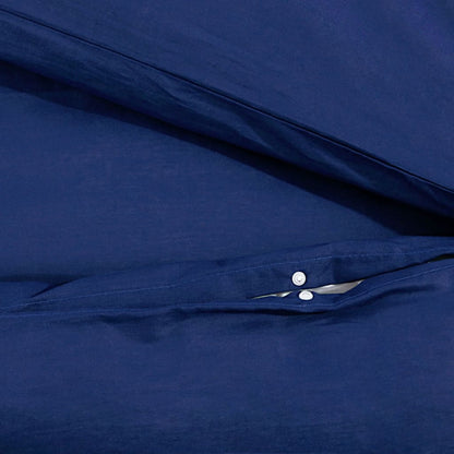 Duvet Cover Set Navy Blue 260x240 cm Cotton