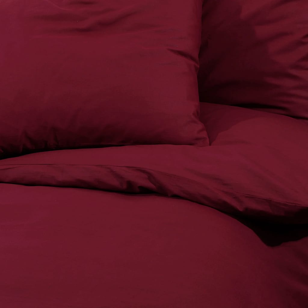 Duvet Cover Set Bordeaux 240x220 cm Cotton