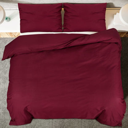 Duvet Cover Set Bordeaux 220x240 cm Cotton