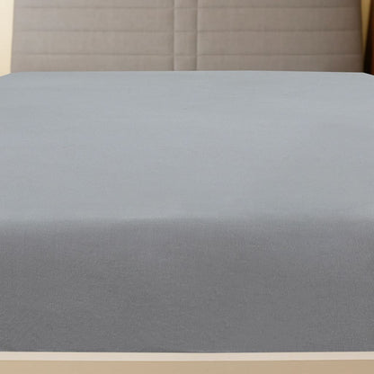 Jersey Fitted Sheet Grey 140x200 cm Cotton