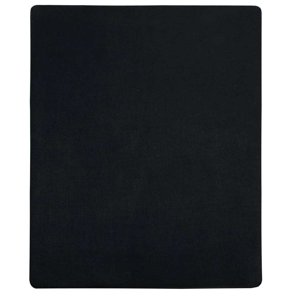 Jersey Fitted Sheet Black 100x200 cm Cotton