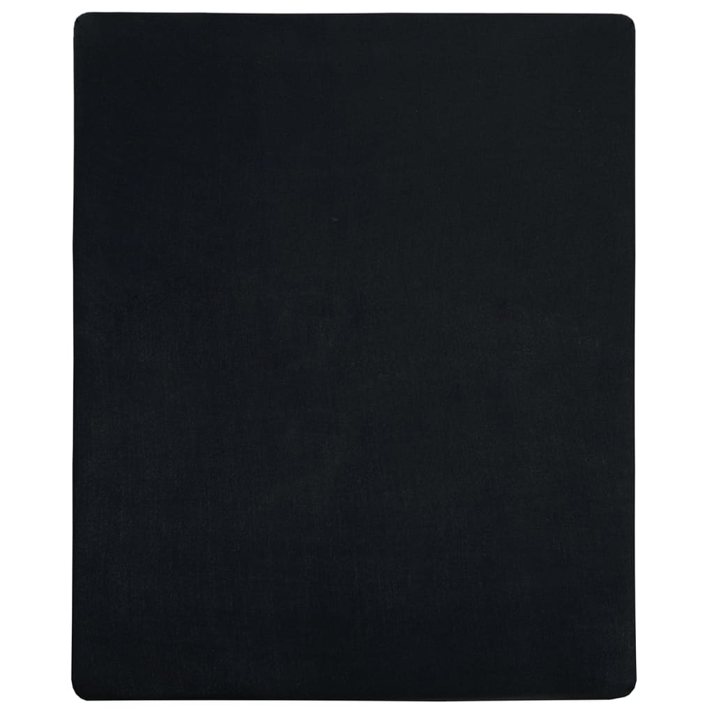 Jersey Fitted Sheet Black 140x200 cm Cotton
