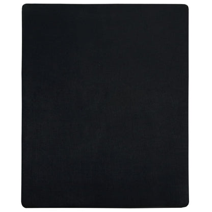 Jersey Fitted Sheet Black 180x200 cm Cotton