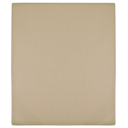 Jersey Fitted Sheet Taupe 140x200 cm Cotton