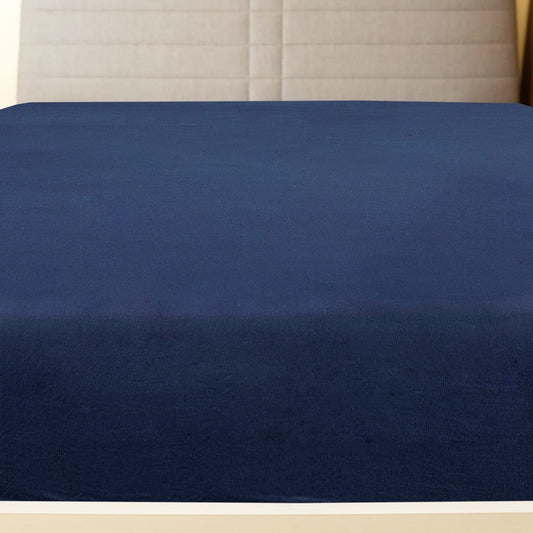 Jersey Fitted Sheets 2 pcs Navy Blue 90x200 cm Cotton