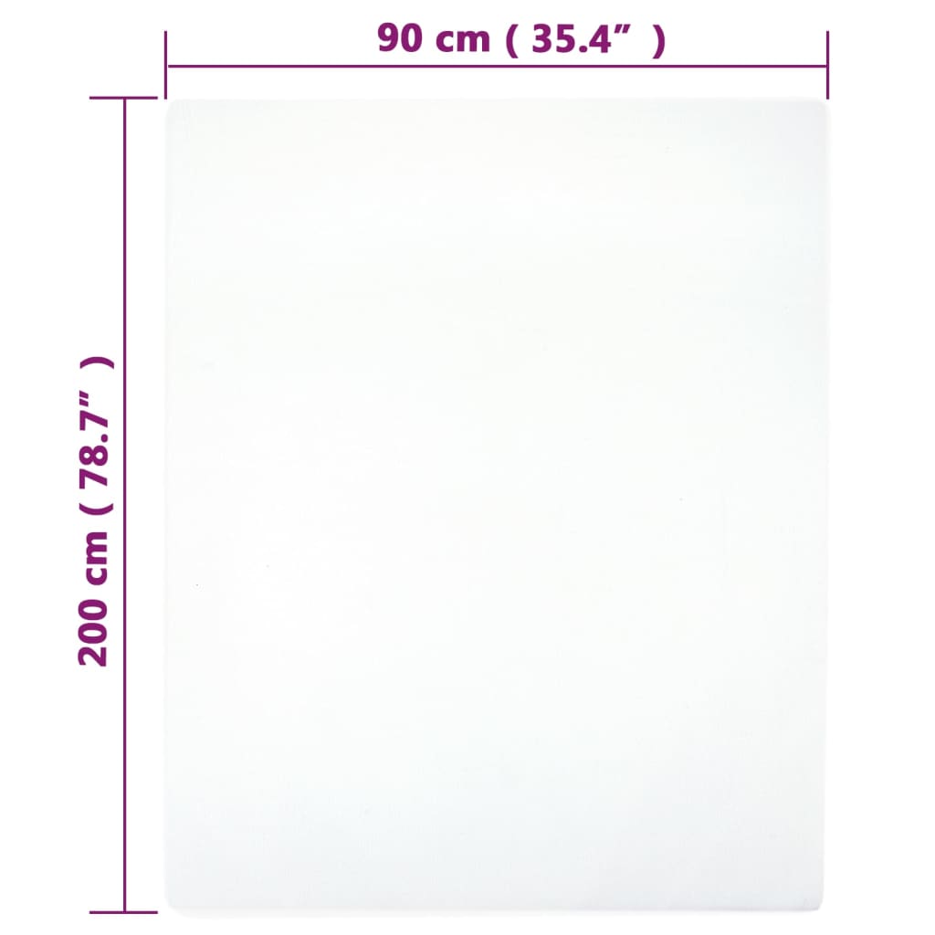 Jersey Fitted Sheets 2 pcs White 90x200 cm Cotton