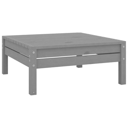 3 Piece Patio Lounge Set Solid Wood Pine Gray