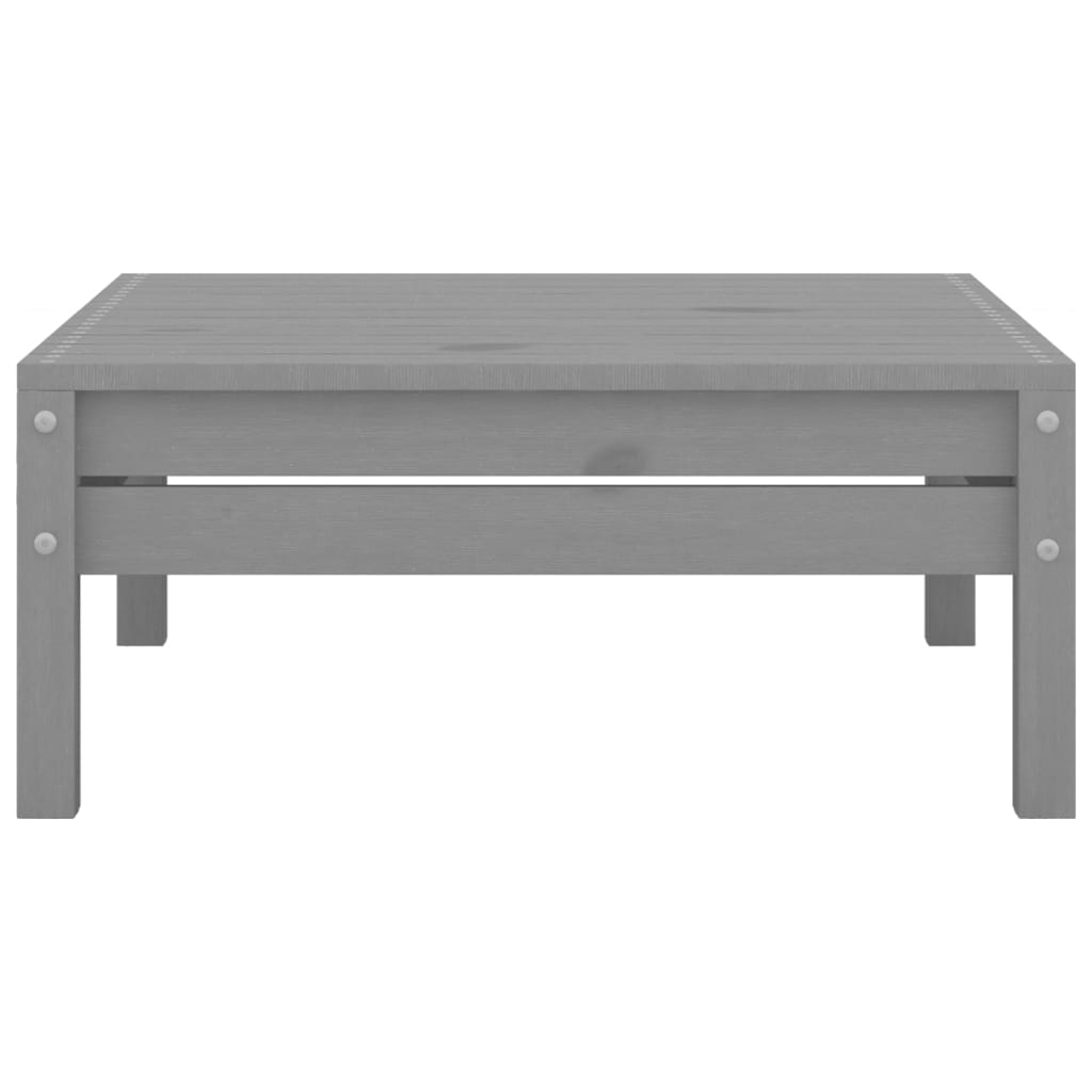 3 Piece Patio Lounge Set Solid Wood Pine Gray
