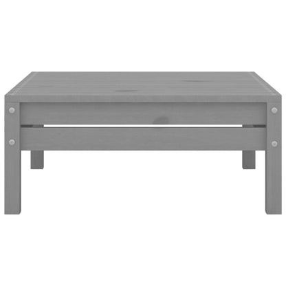 3 Piece Patio Lounge Set Solid Wood Pine Gray