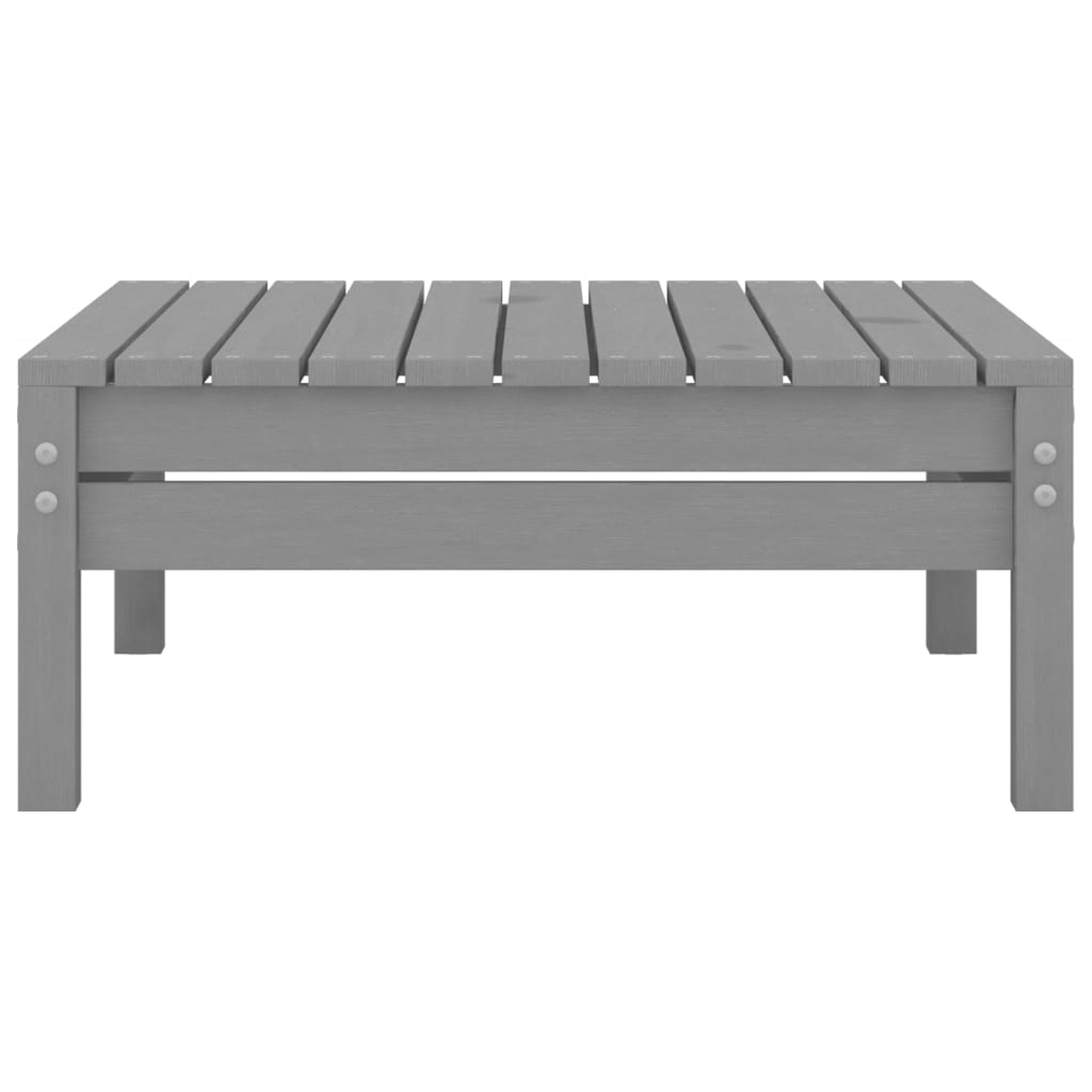 3 Piece Patio Lounge Set Solid Wood Pine Gray