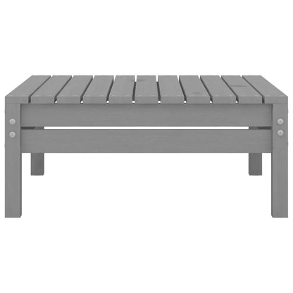 3 Piece Patio Lounge Set Solid Wood Pine Gray