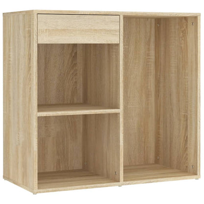 LED Dressing Table With Cabinet | Sonoma oak | Engineered wood, acrylic