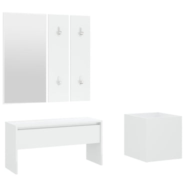 Hallway Furniture Set White Engineered Wood