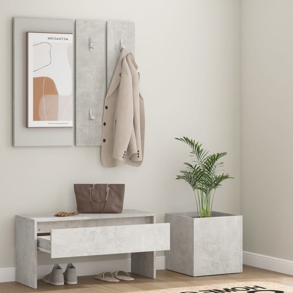 Hallway Furniture Set Concrete Grey Engineered Wood