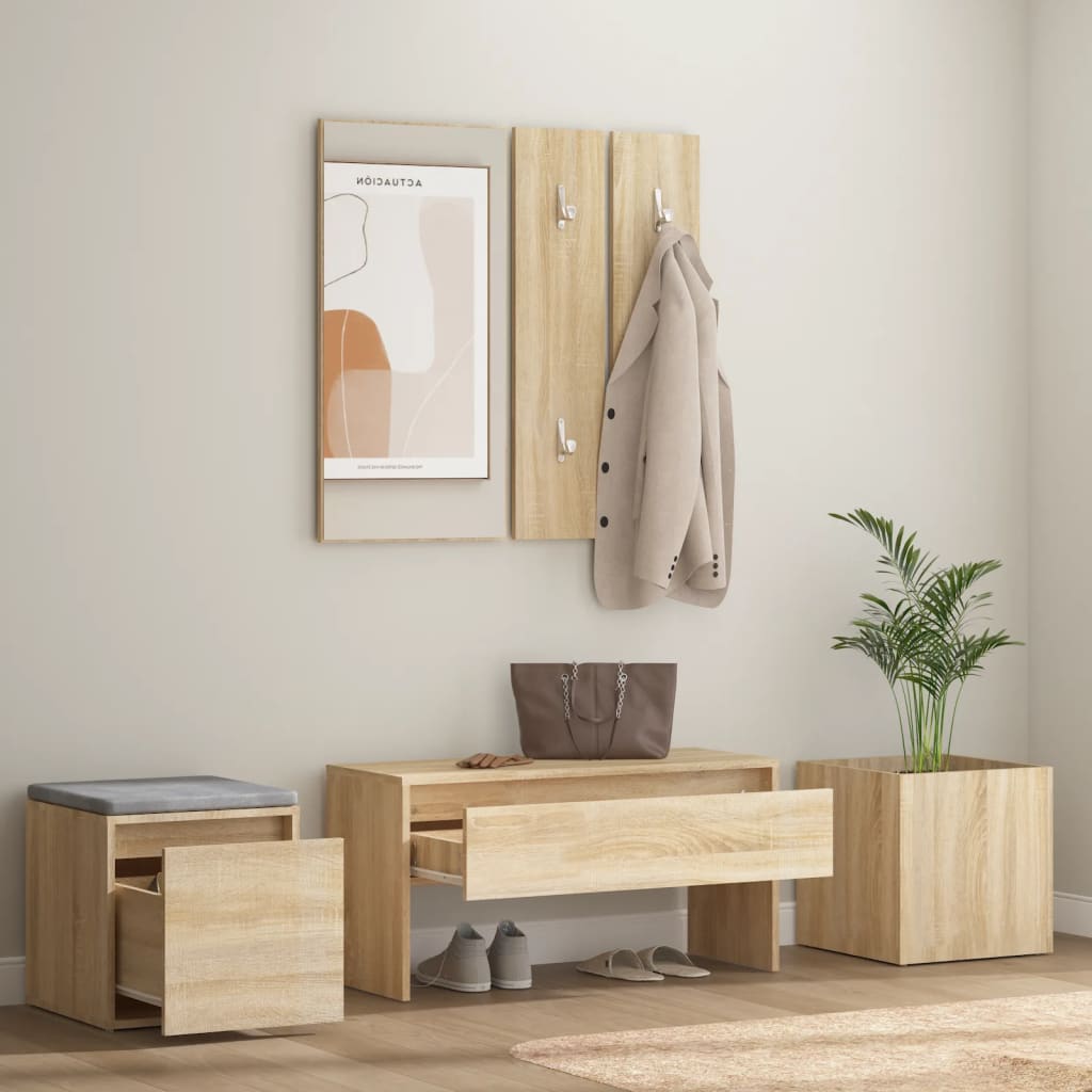 Hallway Furniture Set Sonoma Oak Engineered Wood