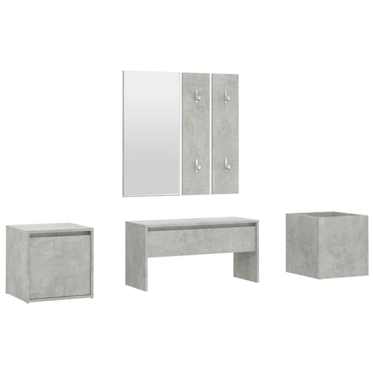 Hallway Furniture Set Concrete Grey Engineered Wood
