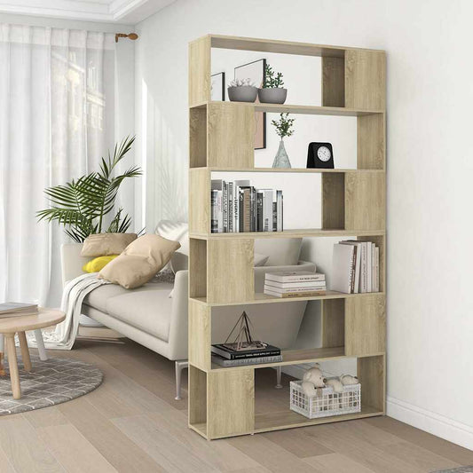 Book Cabinet Room Divider | Sonoma oak | Engineered wood | 74.0 in height