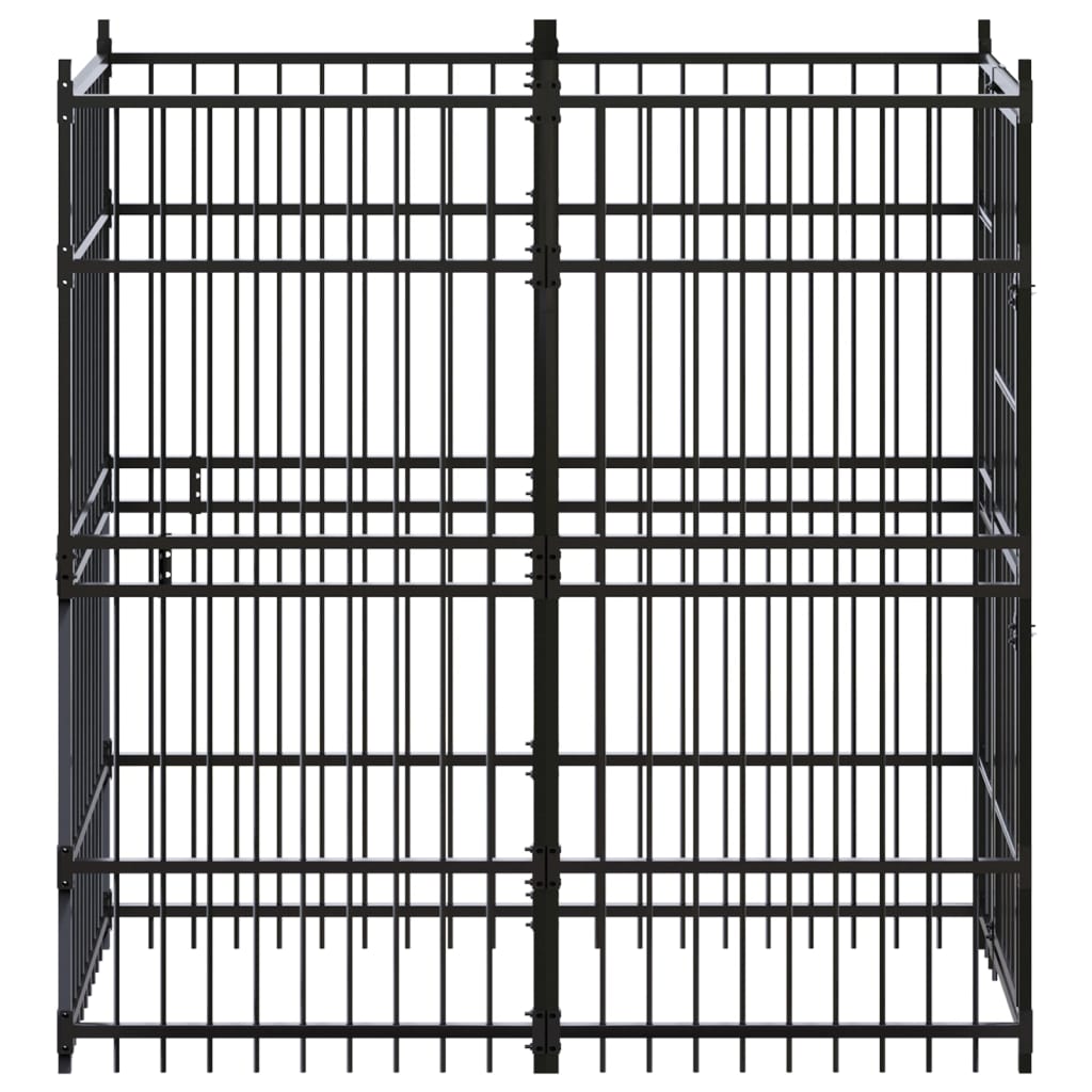Dog Kennel Black Powder-coated steel One Size Durable