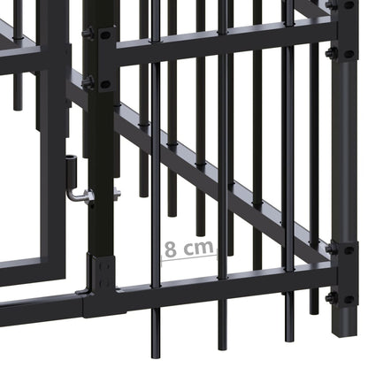 Dog Kennel Black Powder-coated steel One Size Durable