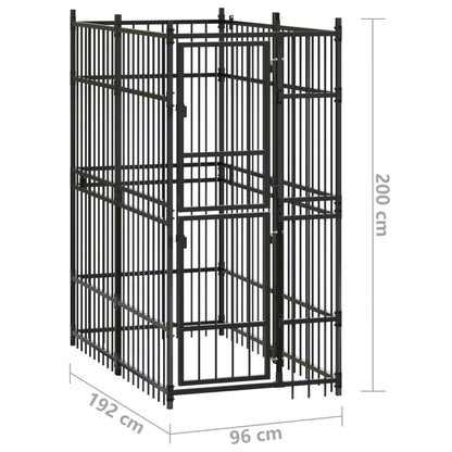 Dog Kennel Black Powder-coated steel One Size Durable