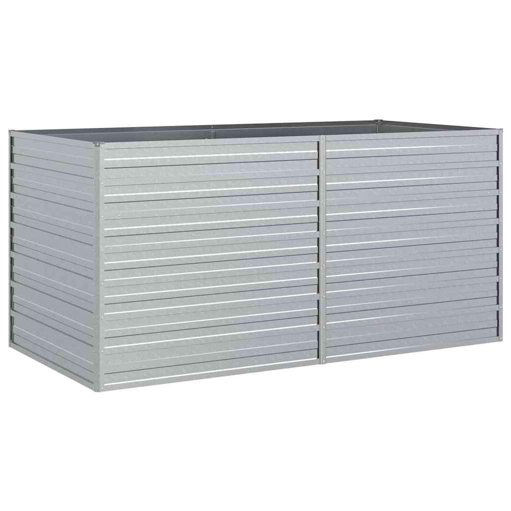 Garden Raised Bed Silver Galvanized Steel 63 x 31.5 x 30.3 in