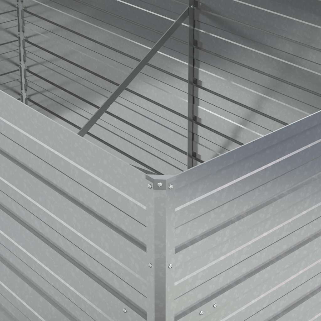 Garden Raised Bed Silver Galvanized Steel 63 x 31.5 x 30.3 in