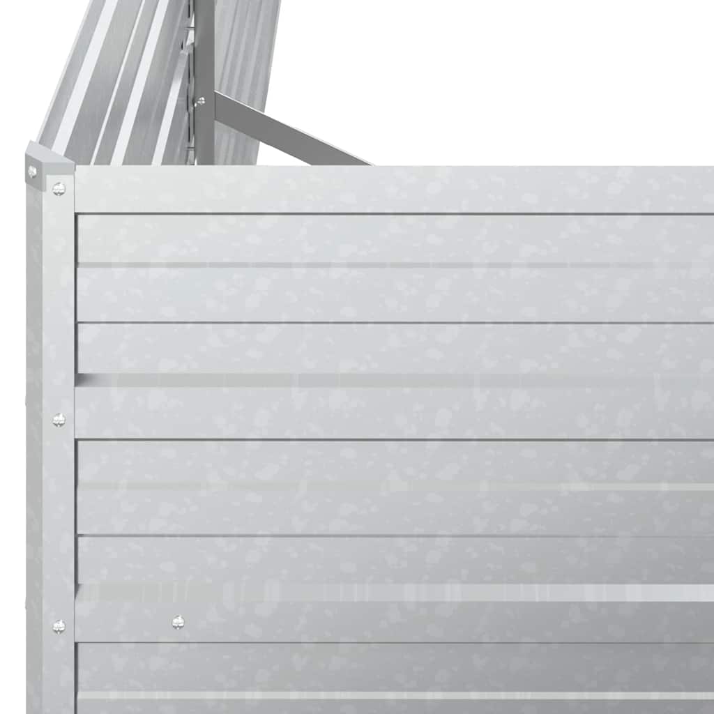 Garden Raised Bed Silver Galvanized Steel 63 x 31.5 x 30.3 in