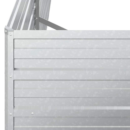 Garden Raised Bed Silver Galvanized Steel 63 x 31.5 x 30.3 in