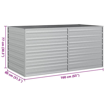 Garden Raised Bed Silver Galvanized Steel 63 x 31.5 x 30.3 in