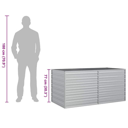 Garden Raised Bed Silver Galvanized Steel 63 x 31.5 x 30.3 in