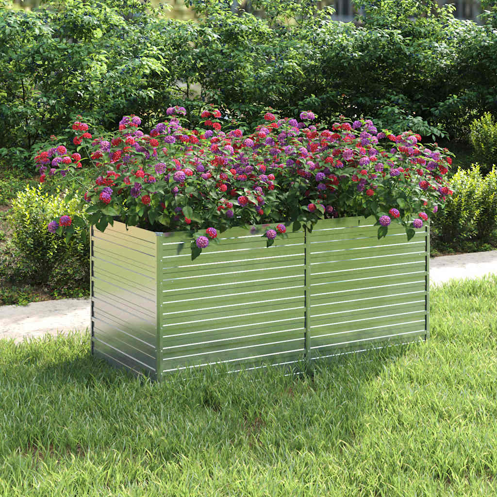 Garden Raised Bed Silver Galvanized Steel 63 x 31.5 x 30.3 in