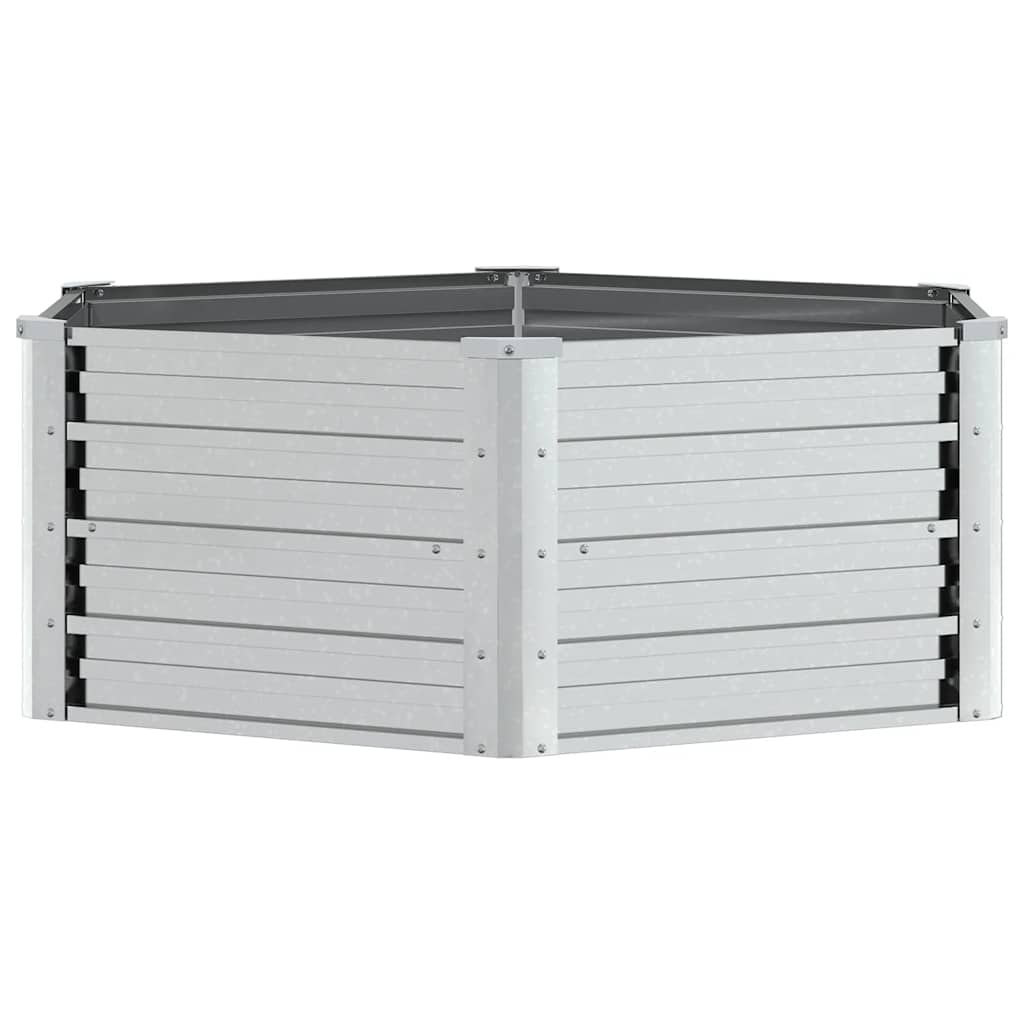 316881 vidaXL Garden Raised Bed 129x45 cm Galvanized Steel Silver