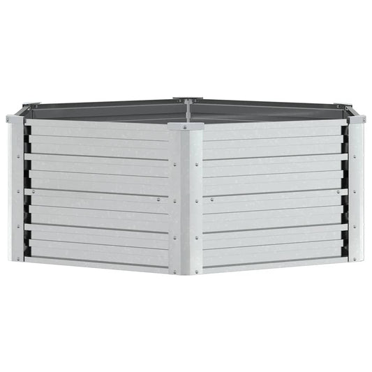 316881 vidaXL Garden Raised Bed 129x45 cm Galvanized Steel Silver