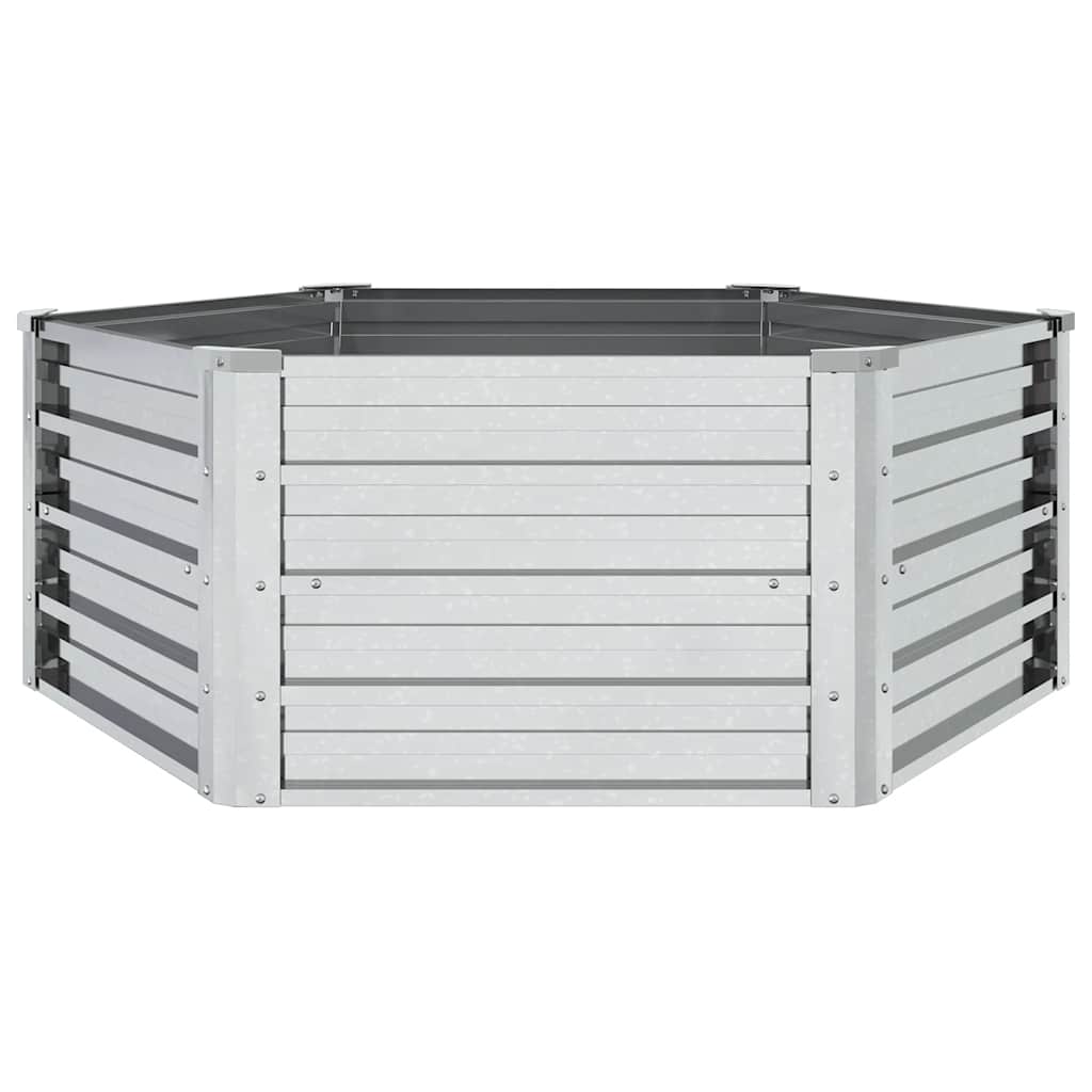 316881 vidaXL Garden Raised Bed 129x45 cm Galvanized Steel Silver