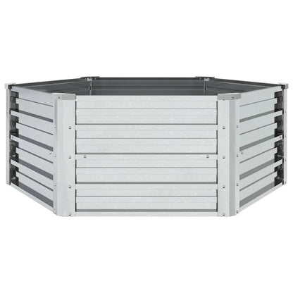 316881 vidaXL Garden Raised Bed 129x45 cm Galvanized Steel Silver