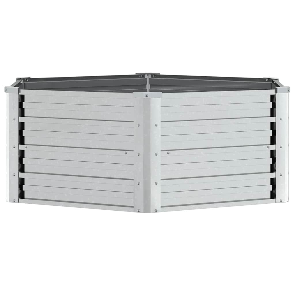 316881 vidaXL Garden Raised Bed 129x45 cm Galvanized Steel Silver