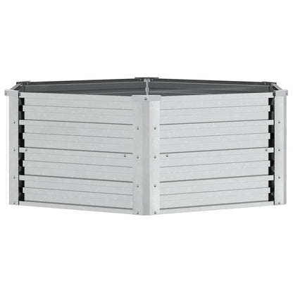 316881 vidaXL Garden Raised Bed 129x45 cm Galvanized Steel Silver