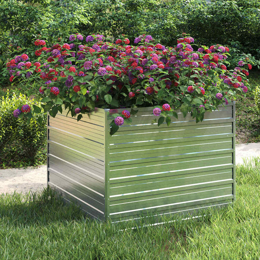 Garden Raised Bed | Silver | Galvanized Steel | Large | Garden Raised Bed