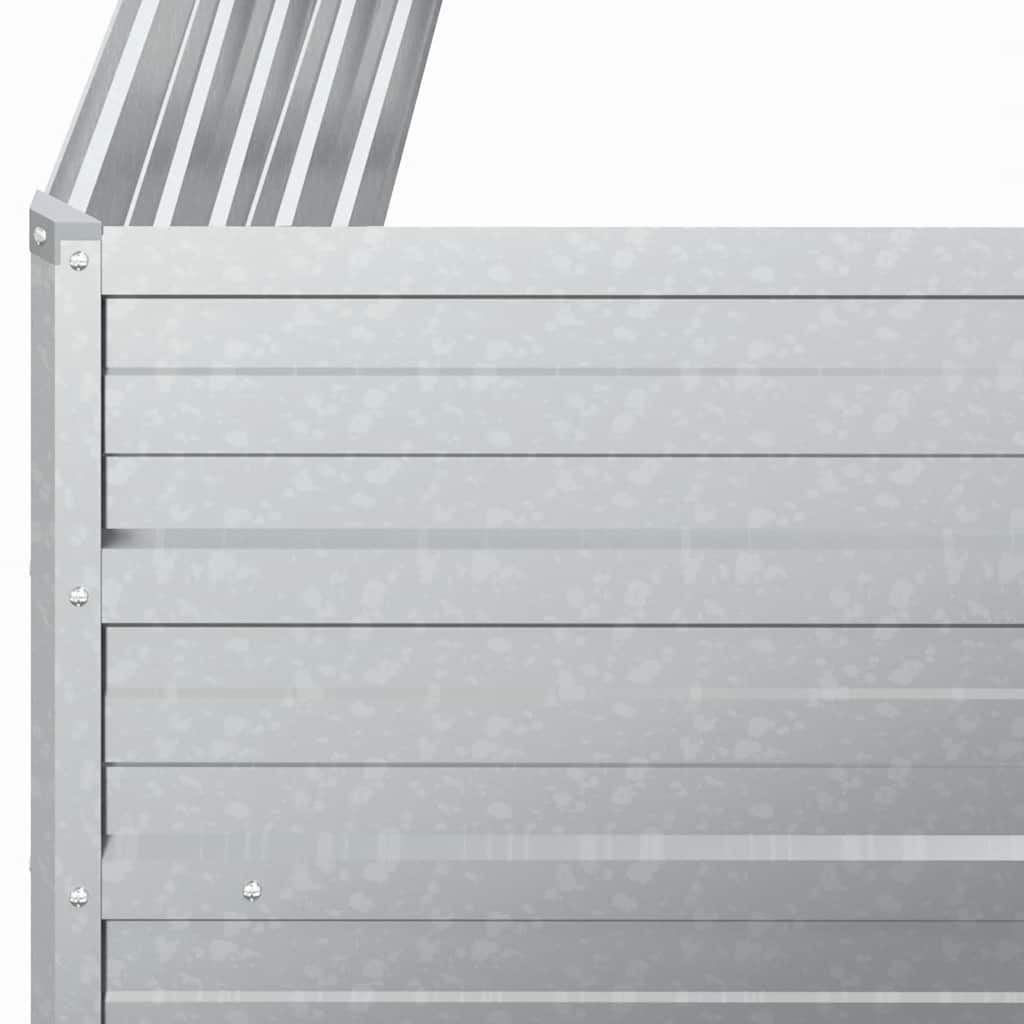 Garden Raised Bed 39.4"x39.4"x17.7" Galvanized Steel Silver