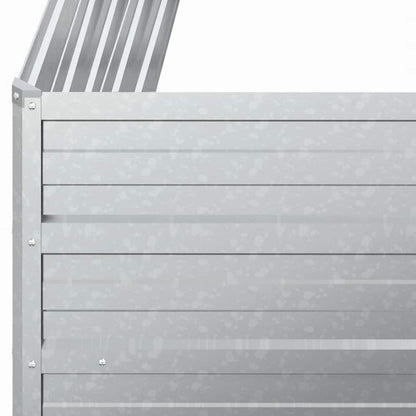 Garden Raised Bed 39.4"x39.4"x17.7" Galvanized Steel Silver