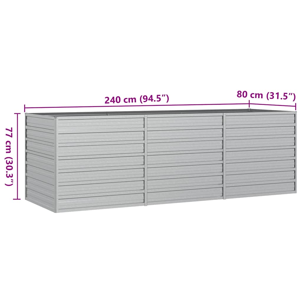Garden Raised Bed Silver Galvanized Steel Large Garden Raised Bed